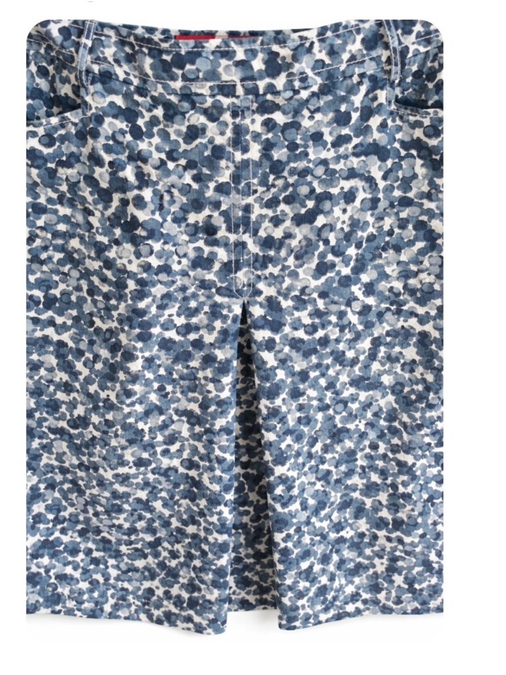 CH Carolina Herrera Blue Abstract Polka Dot Print A-Line Knee Length Skirt, 10 - Picture 4 of 8